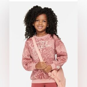 Nike Girls' Sportswear Pullover Pink Sweatshirt 6X 6-7 Years “Home Swoosh Home”